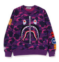A BATHING APE COLOR CAMO EMBROIDERY SHARK CREWNECK