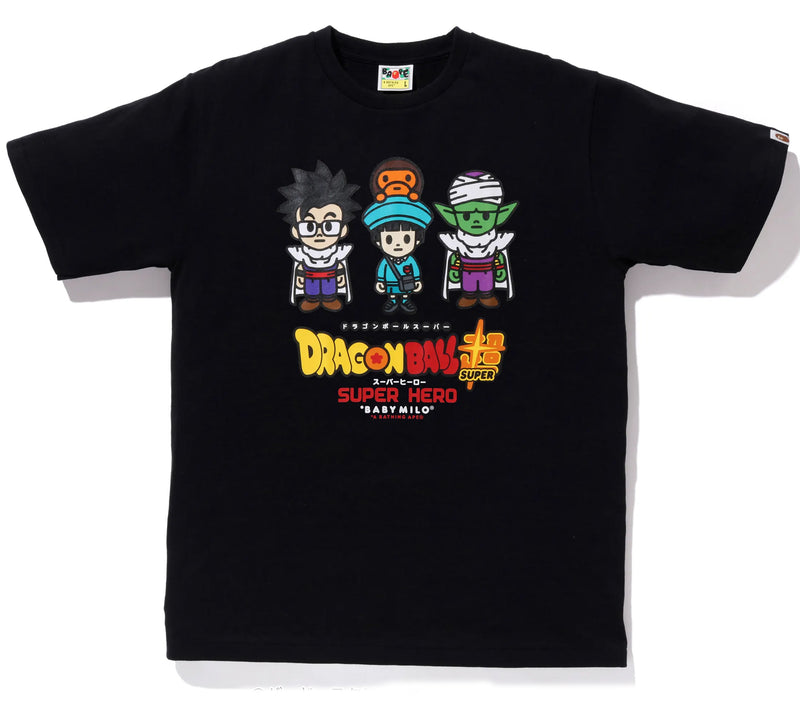 BAPE × DRAGON BALL SUPER: SUPER HERO SON GOHAN & PAN & PICCOLO BABY MILO TEE