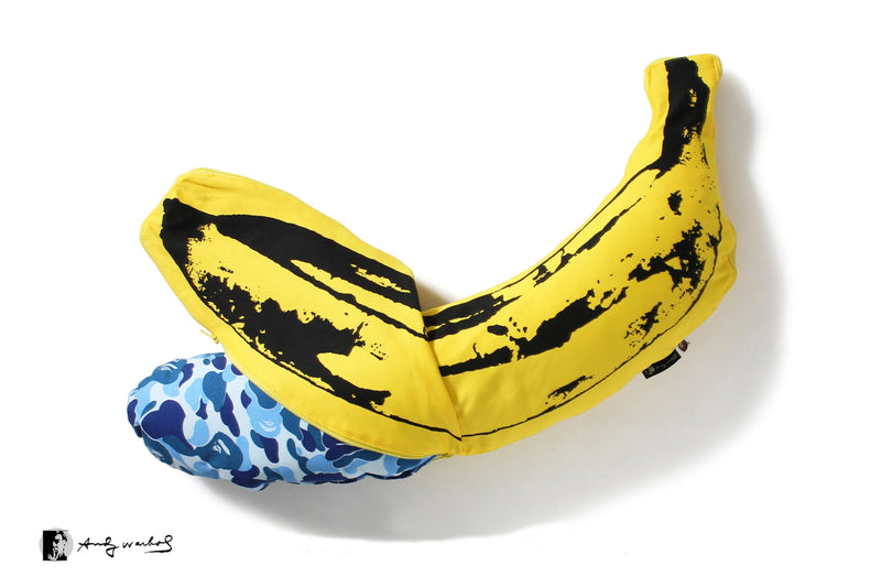 A BATHING APE BAPE x MEDICOM TOY x Andy Warhol  ABC CAMO BANANA CUSHION (L)