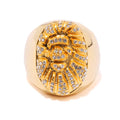 A BATHING APE APE HEAD CRYSTAL STONE RING