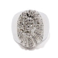 A BATHING APE APE HEAD CRYSTAL STONE RING