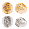 A BATHING APE APE HEAD CRYSTAL STONE RING