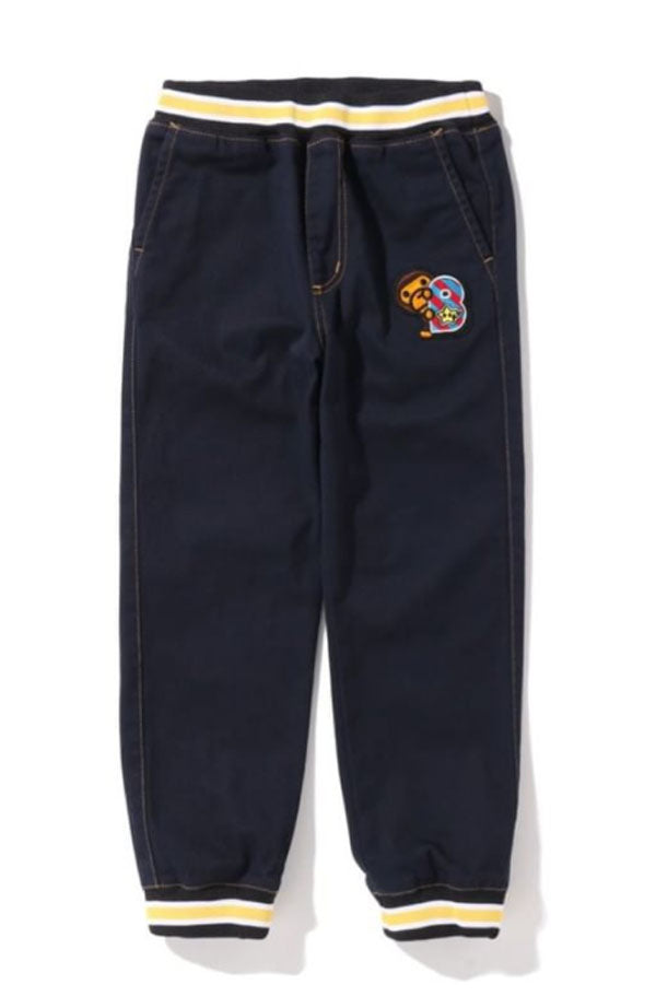 A BATHING APE BAPE KIDS BABY MILO PATCH JOGGER PANTS