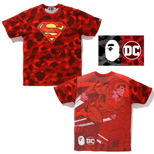A BATHING APE BAPE × DC SUPERMAN COLOR CAMO TEE