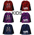 A BATHING APE BAPE KIDS COLOR CAMO SHARK LAYERD L/S TEE