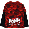 A BATHING APE BAPE KIDS COLOR CAMO SHARK LAYERD L/S TEE