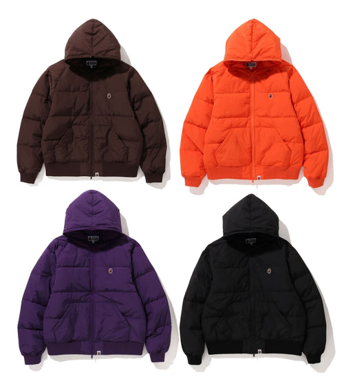 A BATHING APE ONE POINT HOODIE DOWN JACKET