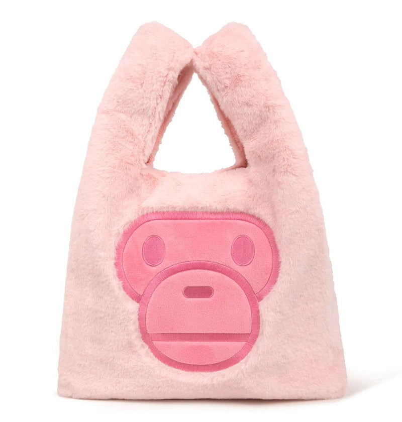 A BATHING APE BABY MILO STORE BABY MILO FUR TOTE BAG