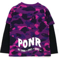 A BATHING APE BAPE KIDS COLOR CAMO SHARK LAYERD L/S TEE