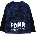 A BATHING APE BAPE KIDS COLOR CAMO SHARK LAYERD L/S TEE