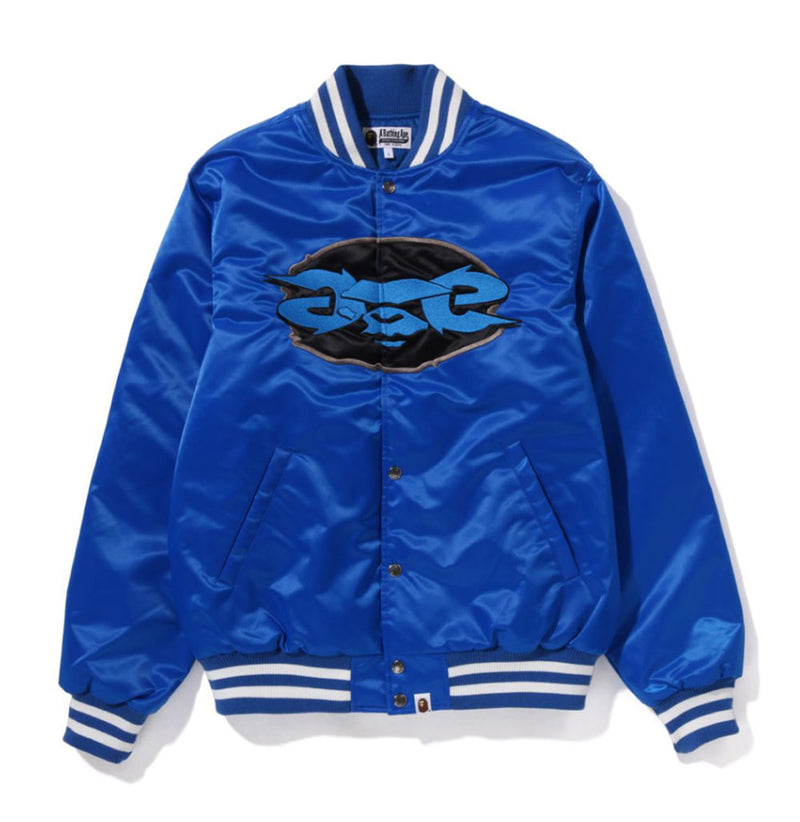 A BATHING APE APE RELAXED FIT NYLON VARSITY JACKET