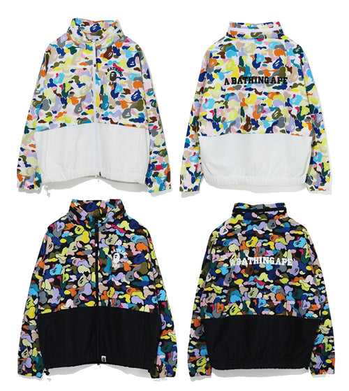 A BATHING APE Ladies' MULTI CAMO WIDE CROPPED JACKET