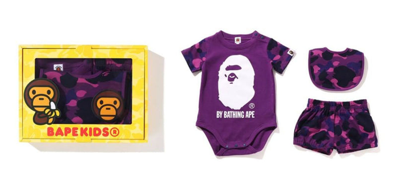 A BATHING APE BAPE KIDS COLOR CAMO BY BATHING BABY GIFT SET