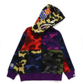 A BATHING APE BAPE KIDS MIX CAMO CRAZY SHARK ZIP HOODIE