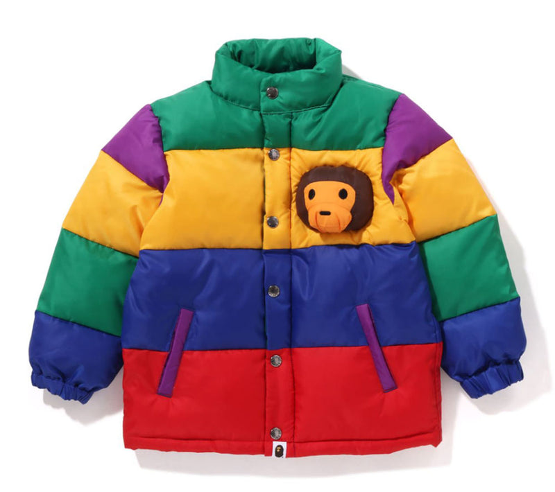 A BATHING APE BAPE KIDS BABY MILO COLOR BLOCK PLUSH DOLL JACKET