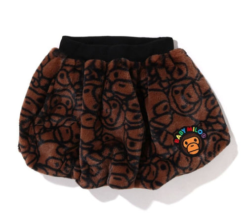 A BATHING APE BAPE KIDS ALL BABY MILO FAUX FUR BALLOON SKIRT