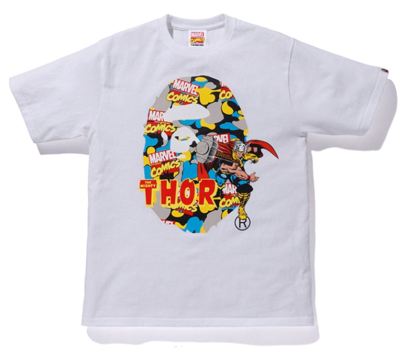 A BATHING APE BAPE x MARVEL CAMO MIGHTY THOR TEE - happyjagabee store