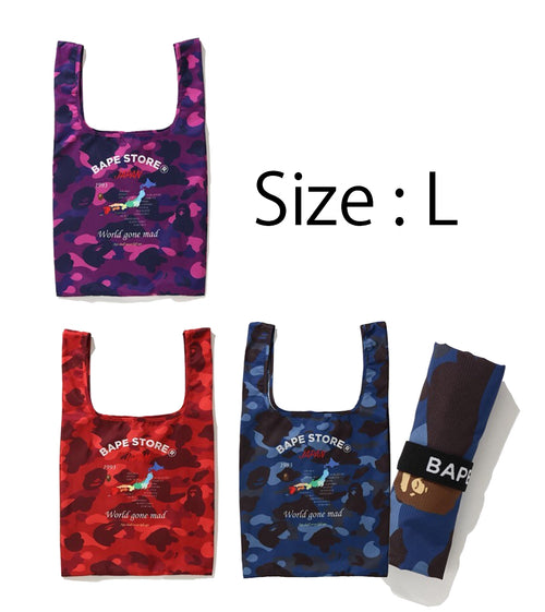 A BATHING APE COLOR CAMO SHOPPING BAG ( L )