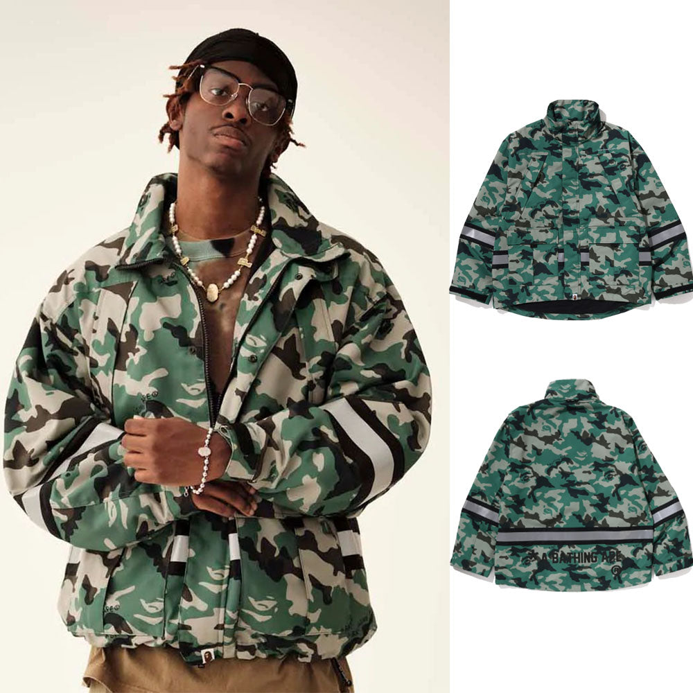 A BATHING APE WOODLAND CAMO RELAXED SAFETY JACKET happyjagabee store