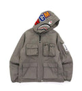 A BATHING APE MULTI POCKET SHARK HOODIE JACKET