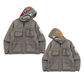 A BATHING APE MULTI POCKET SHARK HOODIE JACKET