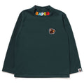 A BATHING APE BAPE KIDS APE HEAD & MILO ONE POINT HIGH NECK L/S TEE