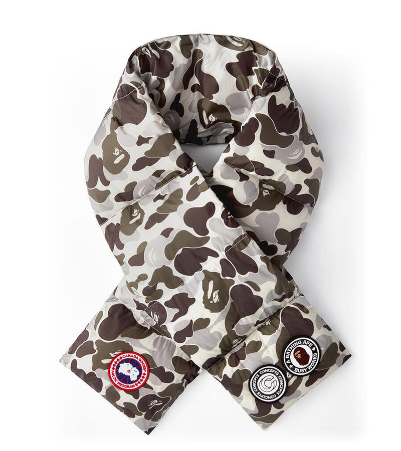 A BATHING APE CANADA GOOSE x BAPE CONCEPTS ABC CAMO DOWN SCARF