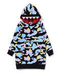 A BATHING APE BAPE KIDS NEW MULTI CAMO SHARK HOODIE ONEPIECE