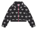 A BATHING APE - APEE PATTERN SHERPA FLEECE HOODIE JACKET Black