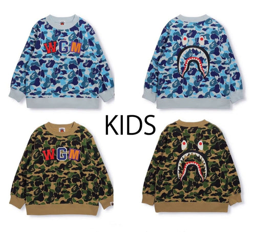 A BATHING APE BAPE KIDS ABC CAMO SHARK CREWNECK