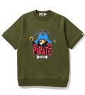 A BATHING APE CAPTAIN APE PIRATE SHORT SLEEVE SWEAT CREWNECK