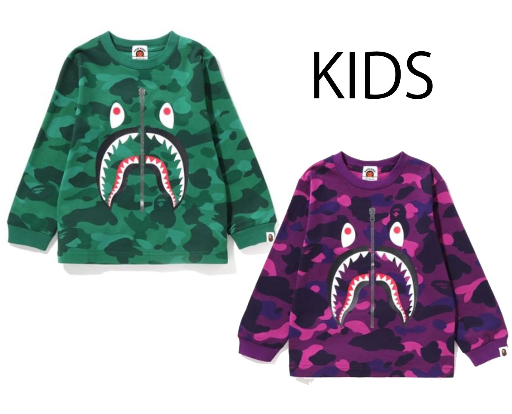 BAPE Color Camo Sleeve Shark Hoodie Purple Men's - US