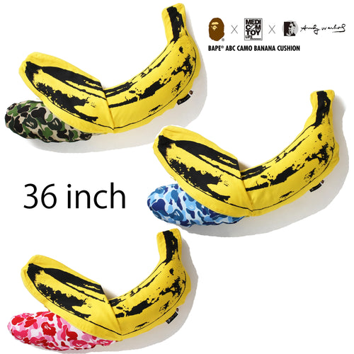 A BATHING APE BAPE x MEDICOM TOY x Andy Warhol ABC CAMO BANANA CUSHION (M)