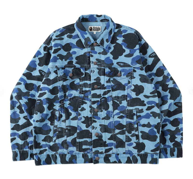A BATHING APE COLOR CAMO DENIM JACKET