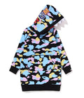 A BATHING APE BAPE KIDS NEW MULTI CAMO SHARK HOODIE ONEPIECE