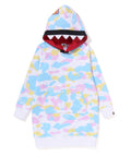 A BATHING APE BAPE KIDS NEW MULTI CAMO SHARK HOODIE ONEPIECE