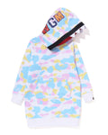 A BATHING APE BAPE KIDS NEW MULTI CAMO SHARK HOODIE ONEPIECE