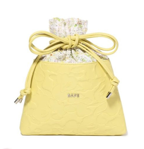 A BATHING APE Ladies' SOLID CAMO DRAWSTRING BAG