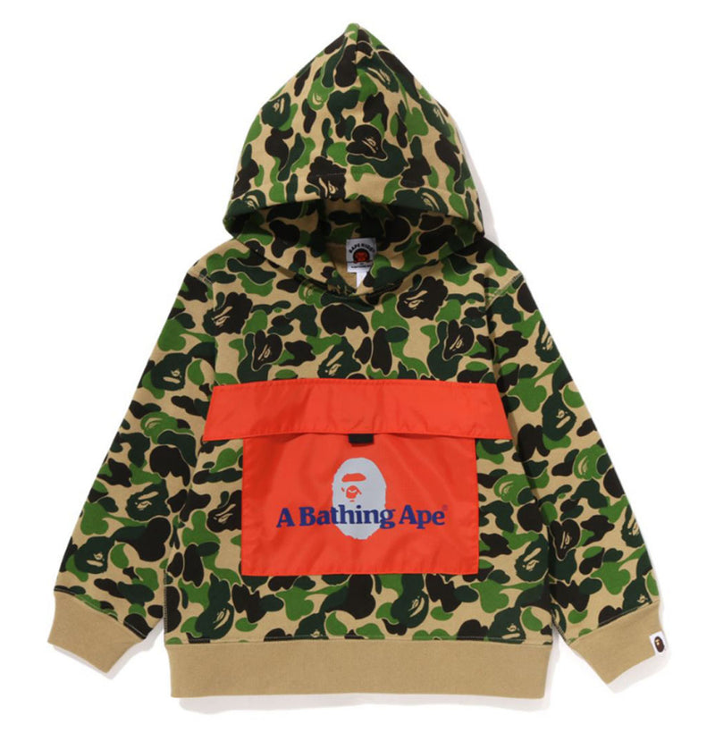 A BATHING APE ABC CAMO BIG POCKET PULLOVER HOODIE ( KIDS & JUNIOR )