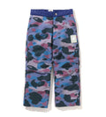 A BATHING APE BAPE KIDS GRID CAMO SUSPENDERS PANTS