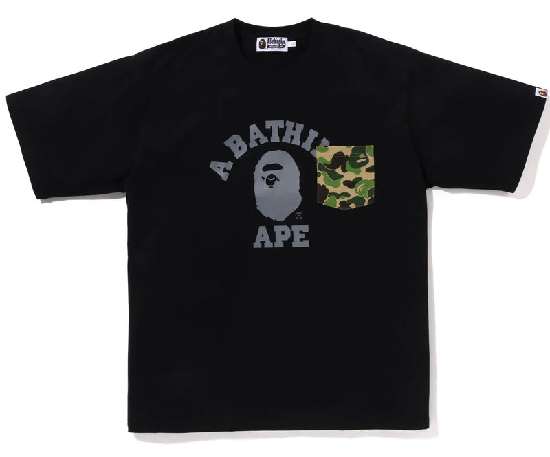 A BATHING APE ABC CAMO COLLEGE POCKET RELAXED TEE