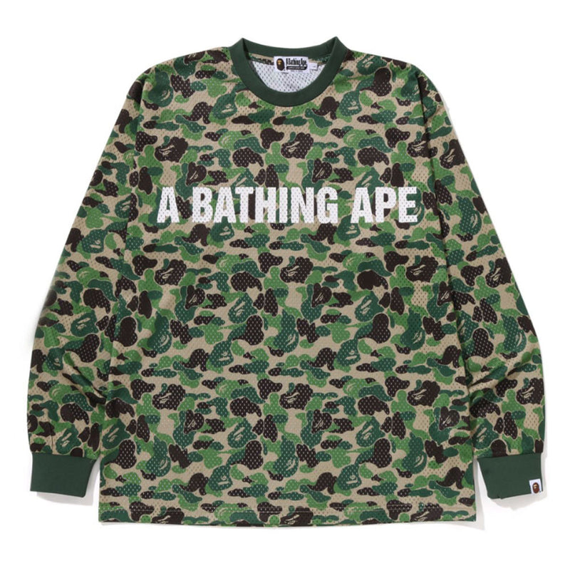 A BATHING APE ABC CAMO MESH RELAXED L/S TEE