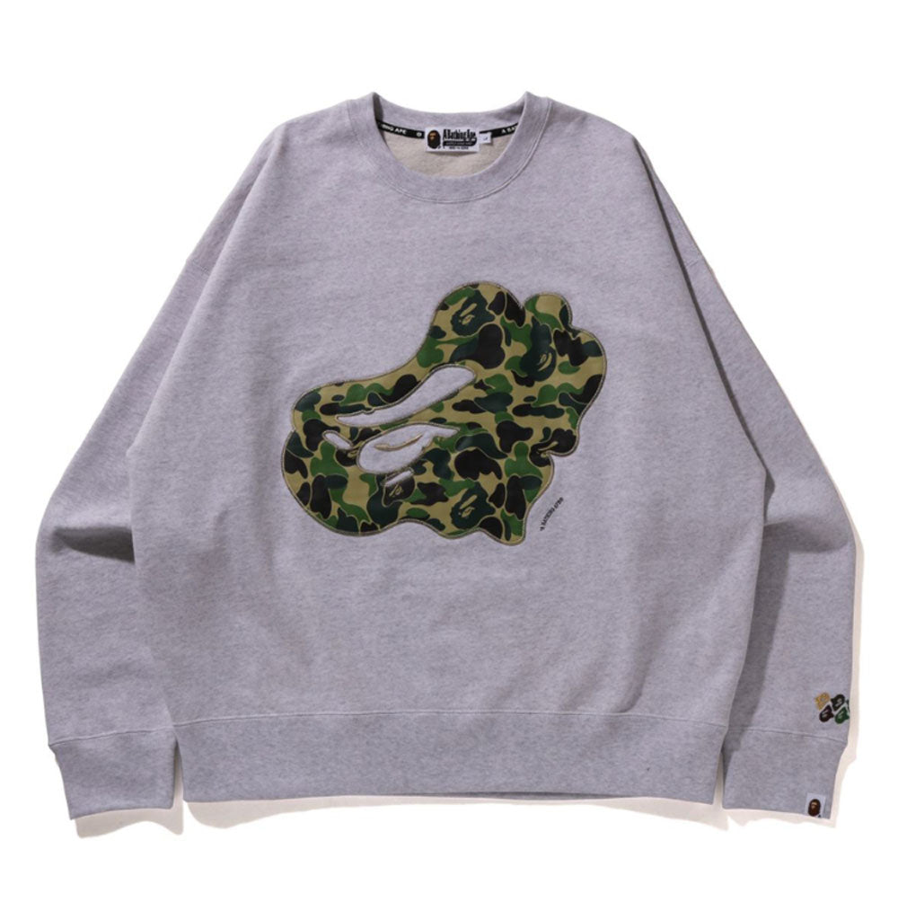 A BATHING APE ABC CAMO PATCH LOOSE FIT CREWNECK