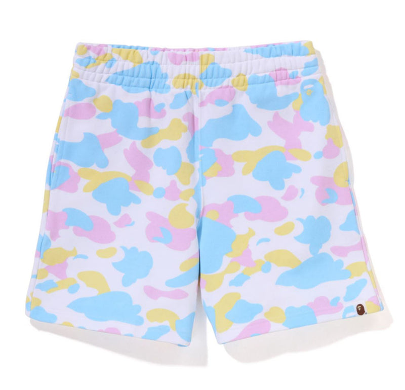 A BATHING APE Ladies' NEW MULTI CAMO OVERSIZED SWEAT SHORTS