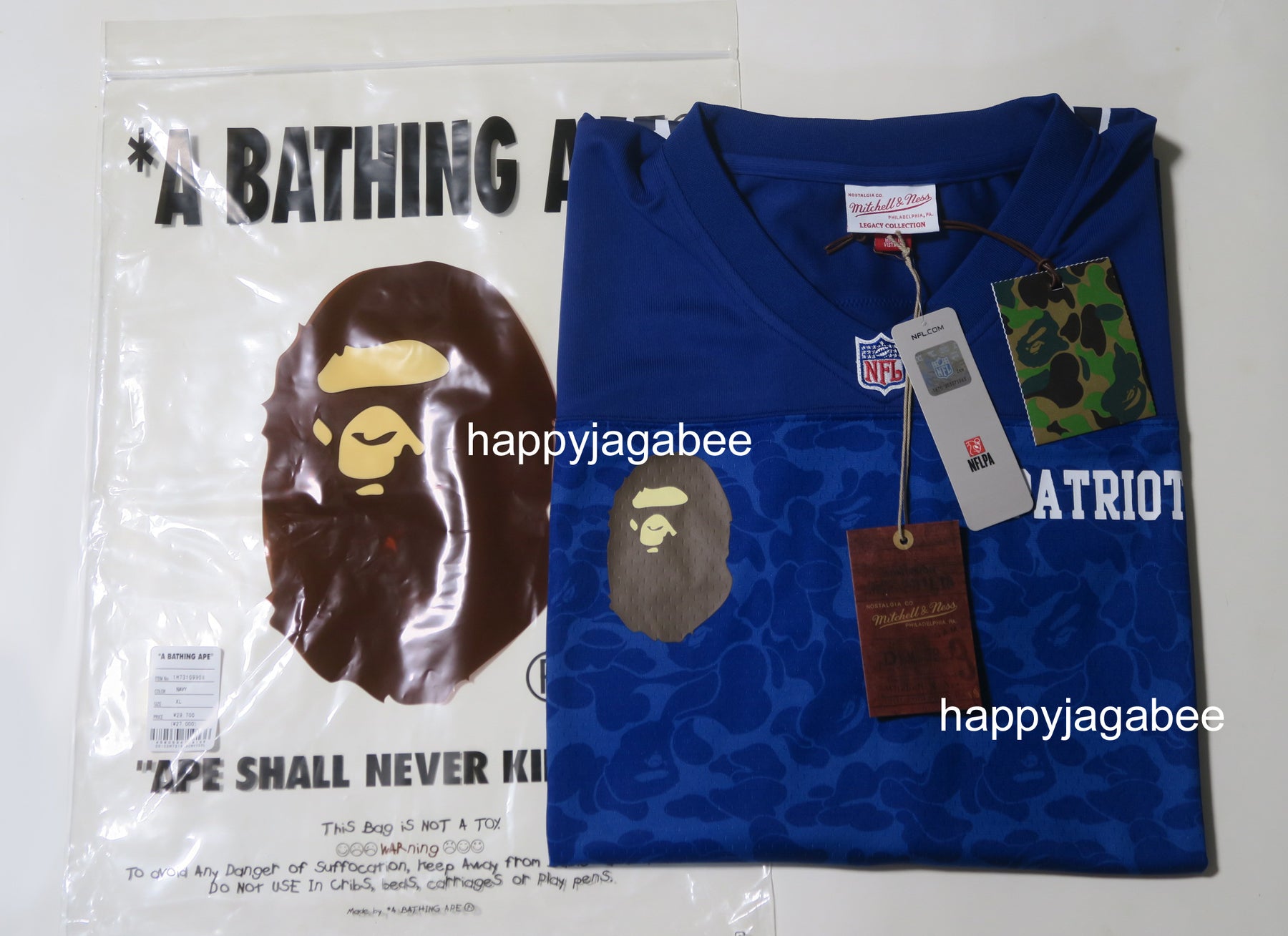 A BATHING APE NFL Legacy Jersey Uniform BAPE x MITCHELL & NESS