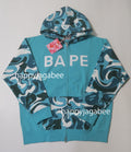 A BATHING APE Ladies' BAPE MARBLE CAMO OVERSIZED FULL ZIP HOODIE