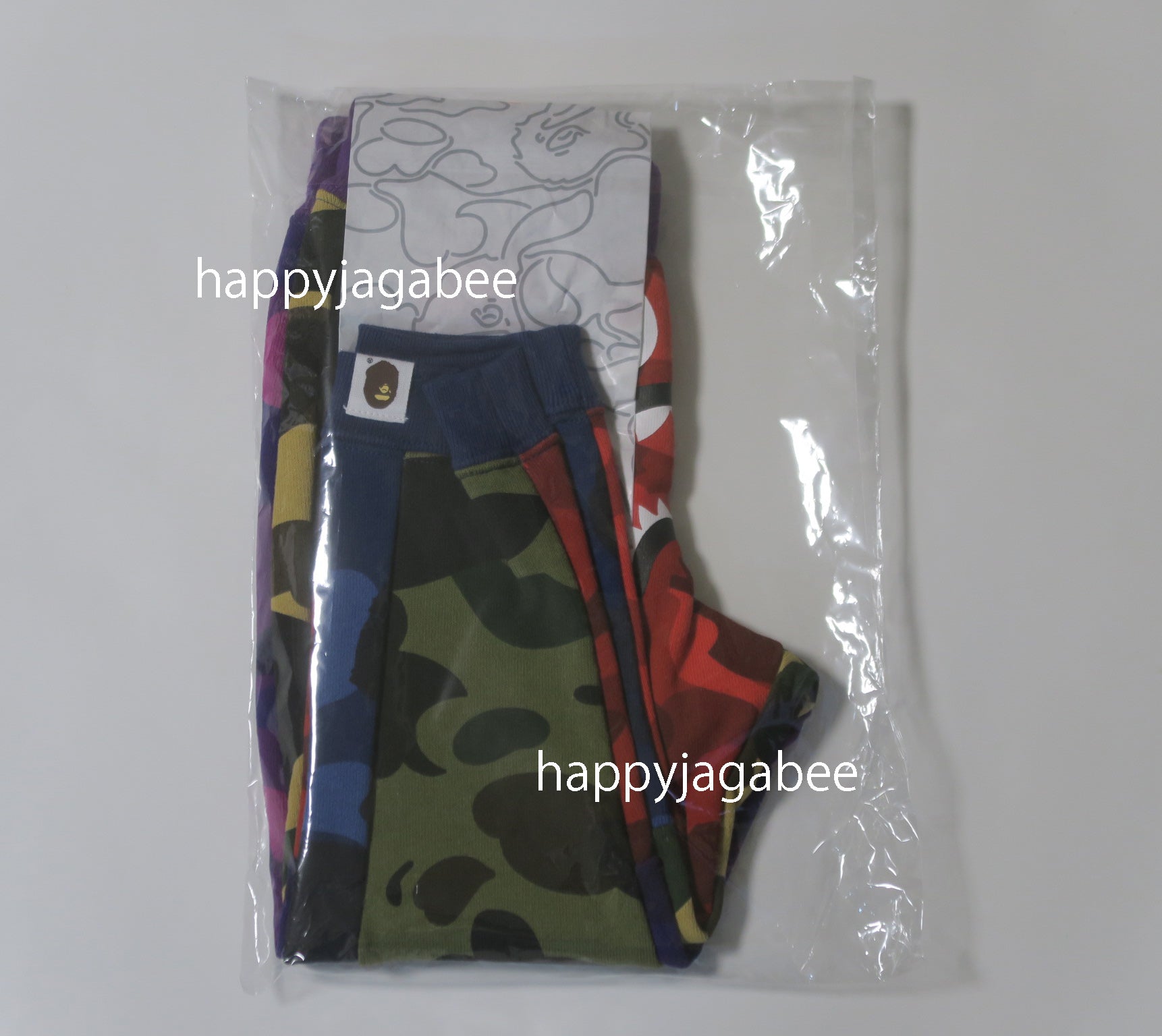 A BATHING APE BAPE KIDS MIX CAMO SHARK CRAZY SLIM SWEAT PANTS