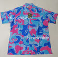 A BATHING APE MARBLE CAMO OPEN COLLAR S/S SHIRT