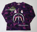 A BATHING APE BAPE KIDS COLOR CAMO SHARK L/S TEE