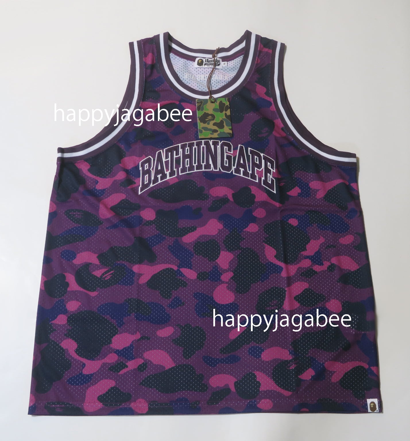 A Bathing Ape Men Color Camo Basketball Tank Top (Purple)